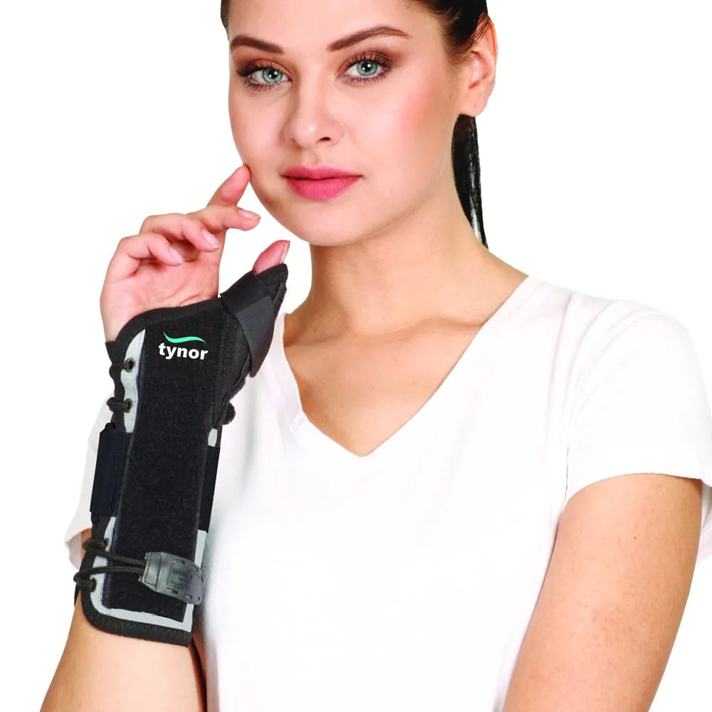 Tynor Wrist Splint with Thumb – Adjustable Support for Wrist & Thumb Immobilization