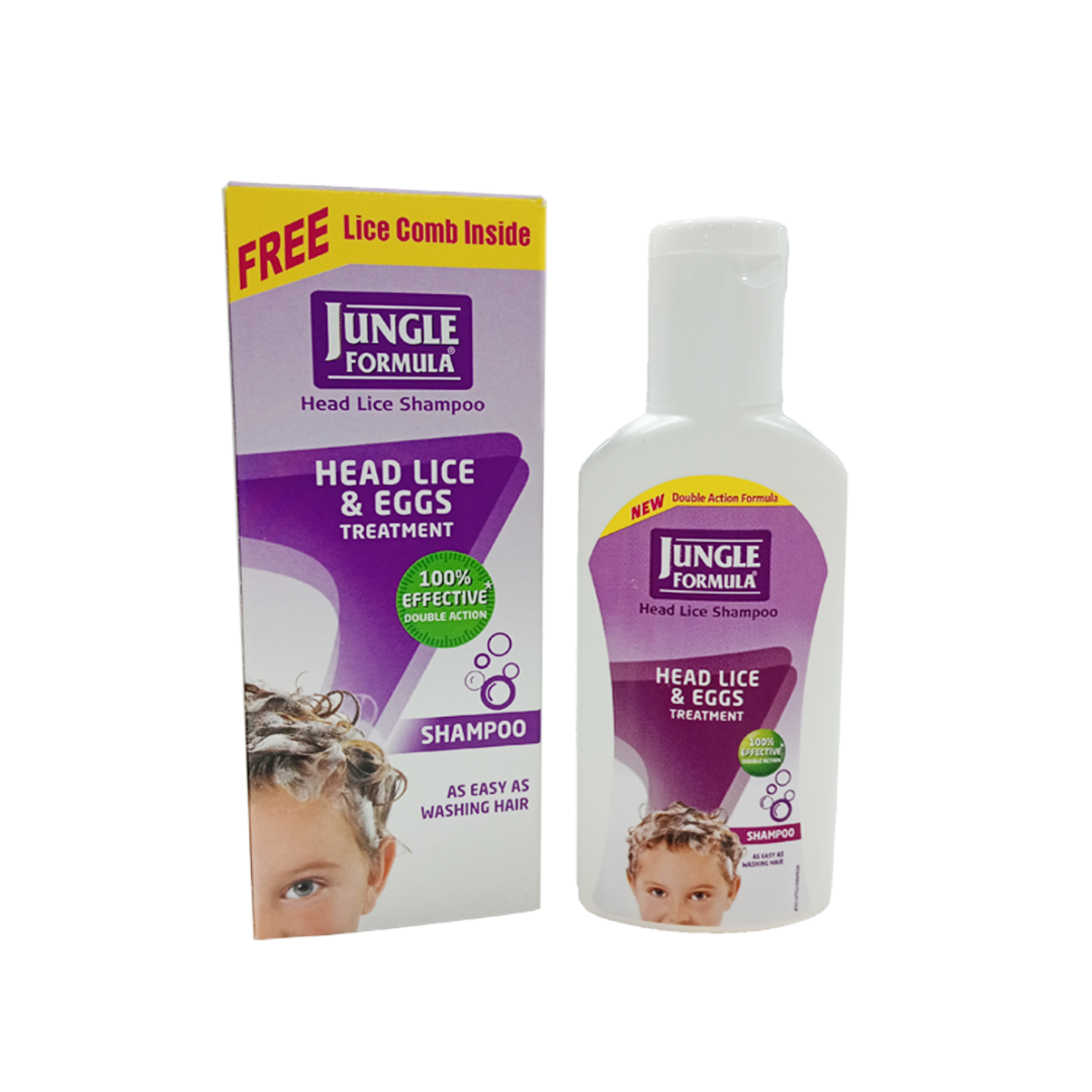 Jungle Formula Head Lice & Eggs Shampoo – 100ml (With Lice Comb) | 100% Effective Double Action Formula (3 Pcs)