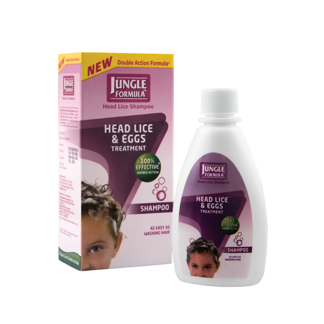 Jungle Formula Head Lice & Eggs Shampoo – 100ml (With Lice Comb) | 100% Effective Double Action Formula (3 Pcs)