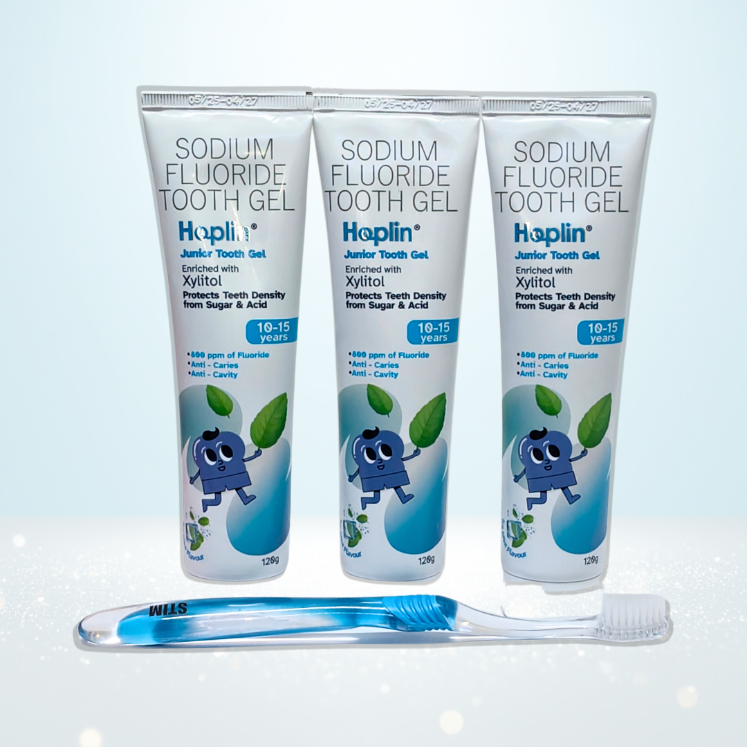 STIM Junior Hoplin Tooth Gel | 10-15 Years | with Free Toothbrush