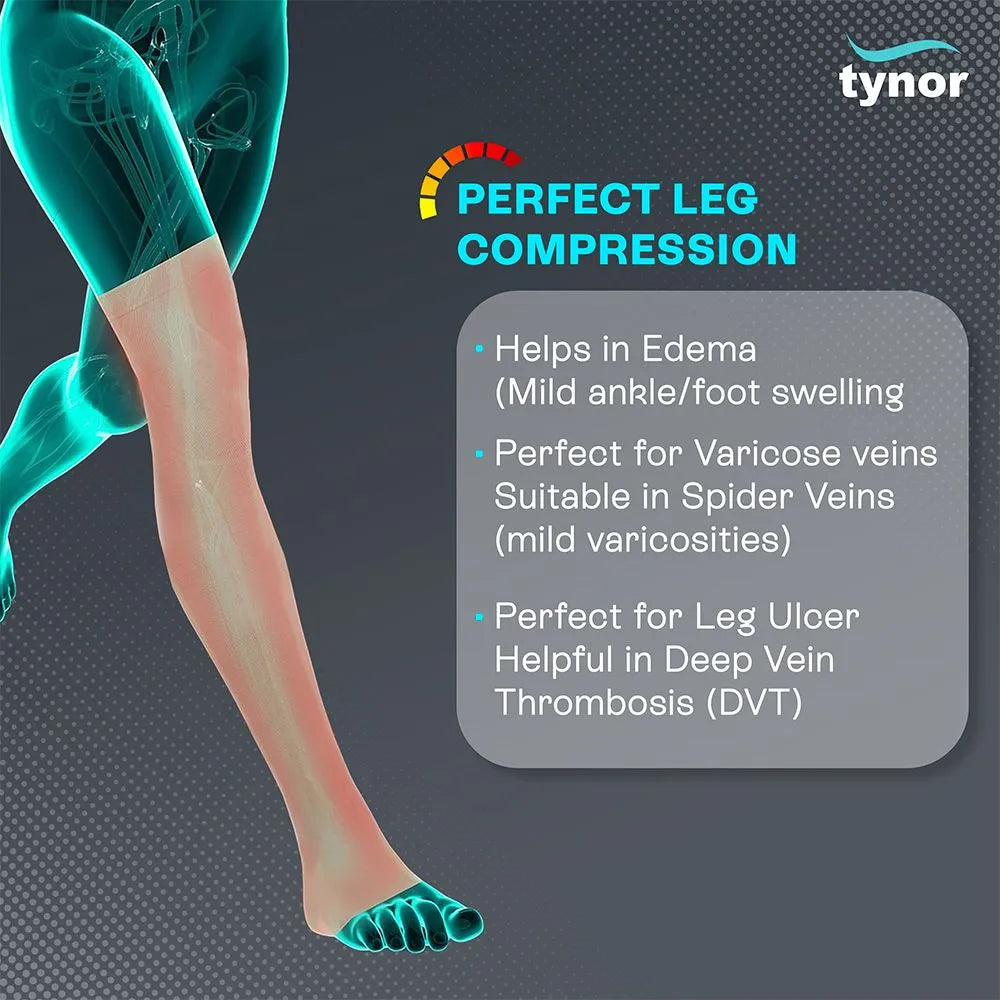 Tynor Cure Compression Stocking Mid Thigh Classic (1 Pair) I-15