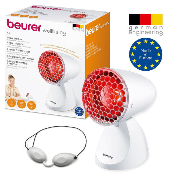 Beurer IL 11 Infrared Lamp | Soothing Heat Therapy for Muscle Pain, Colds &amp; Tension | German Engineering Infrared Light for Home Use