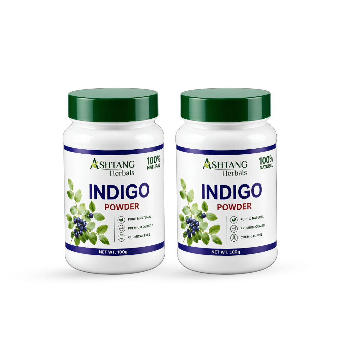 Ashtang Herbals Indigo Powder – 100% Natural Hair Colour Powder | Indigofera Tinctoria Leaf for Natural Black Hair Dye