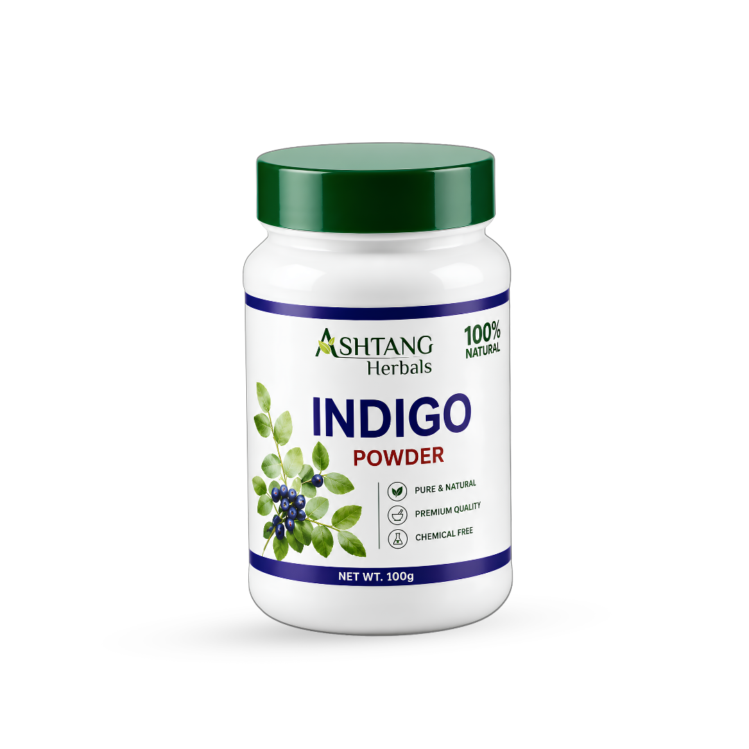Ashtang Herbals Indigo Powder – 100% Natural Hair Colour Powder | Indigofera Tinctoria Leaf for Natural Black Hair Dye