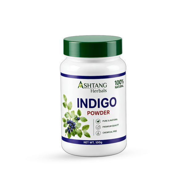 Ashtang Herbals Indigo Powder – 100% Natural Hair Colour Powder | Indigofera Tinctoria Leaf for Natural Black Hair Dye