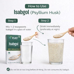 Vijay Life Care Isabgol Psyllium Husk 100g (Pack of 3) – 100% Natural Fiber for Digestive Health
