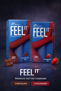 Dr. Morepen FEEL IT Premium Dotted Condoms – Chocolate & Strawberry Flavour (Pack of 4)
