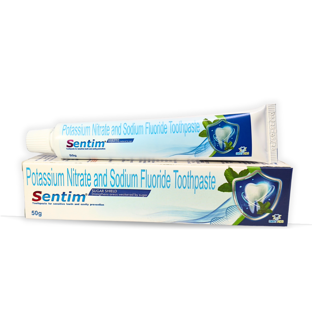 STIM Sentim Toothpaste for Sensitive Teeth & Cavity Protection – 50g (Pack of 4) | Fluoride Toothpaste