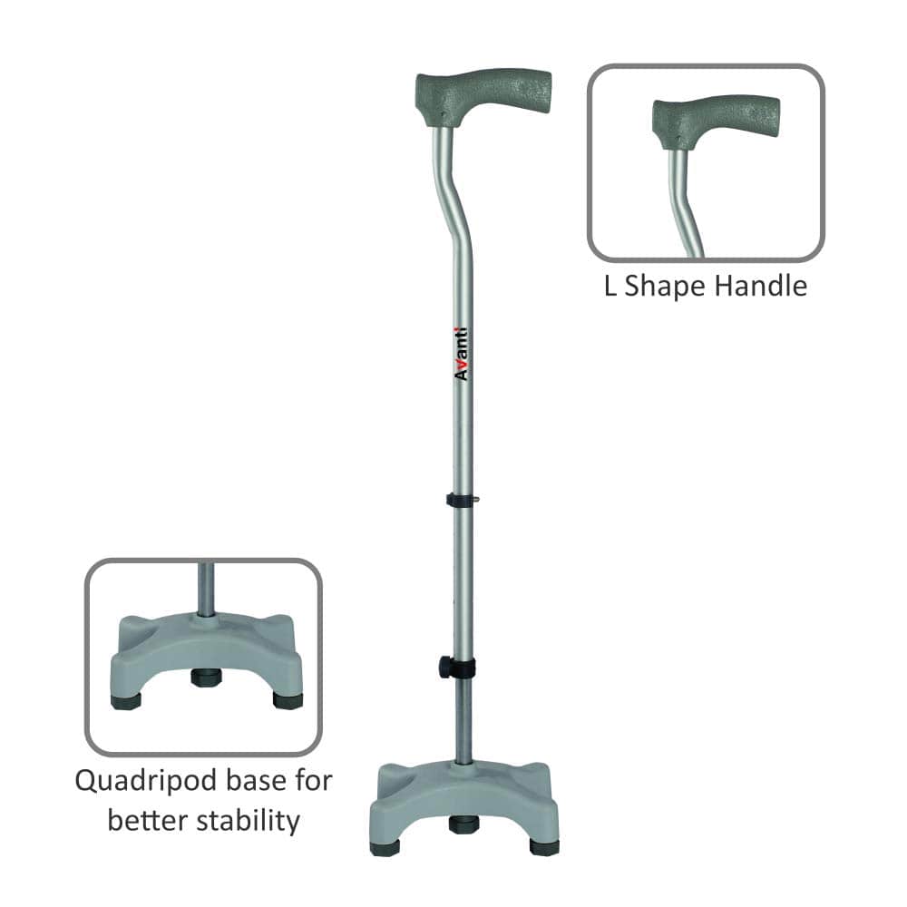Vissco Invalid Quadripod Walking Stick (Universal) PC0909