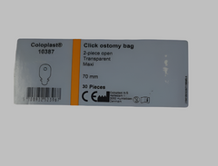 Coloplast 2-Piece Open Transparent Maxi 70mm Bag 10387