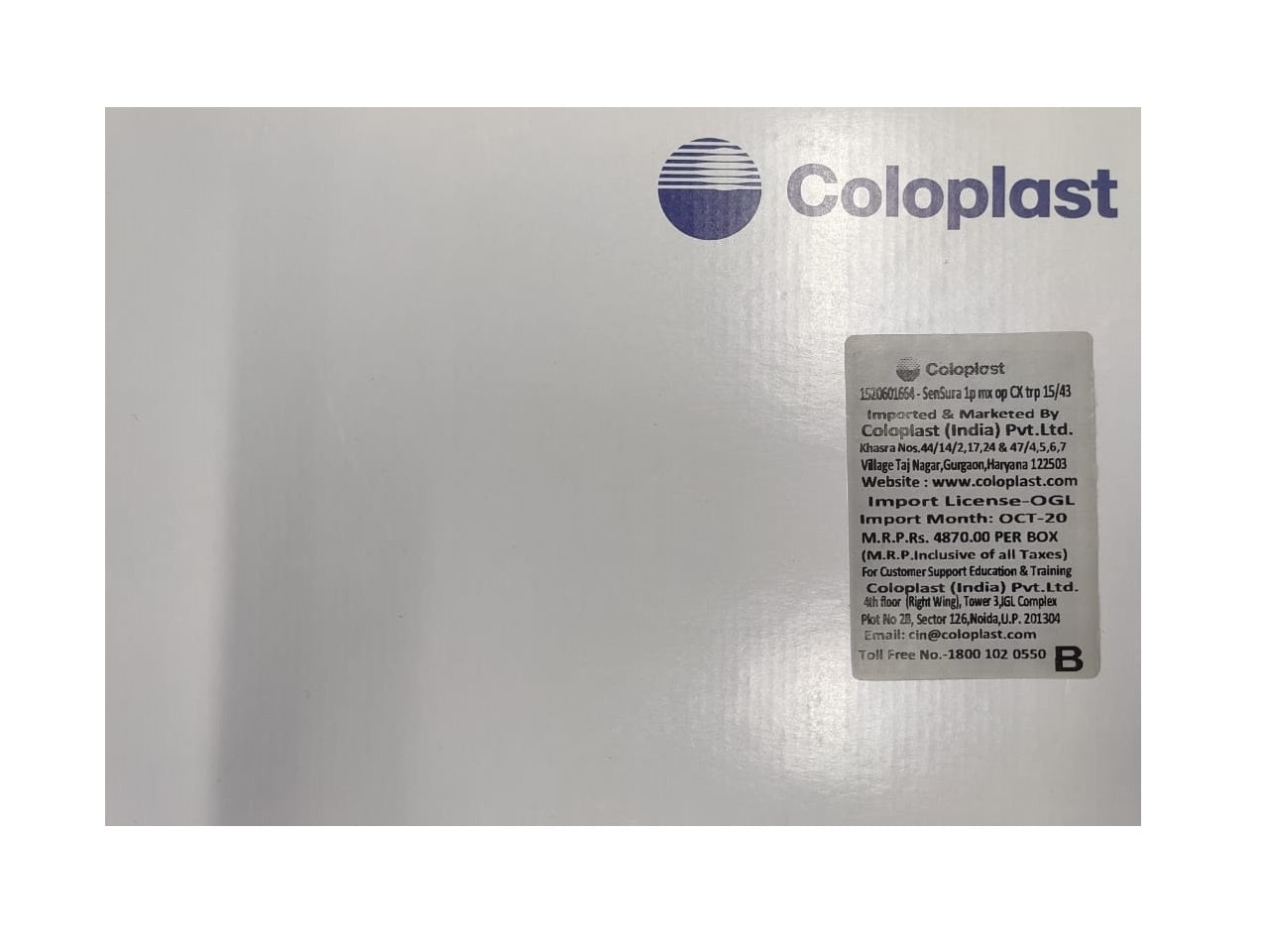 Coloplast Sensura Ostomy Bag 1-Piece Open Transparent, Convex Light, Hide Away Outlet Maxi 15-43 mm 15206