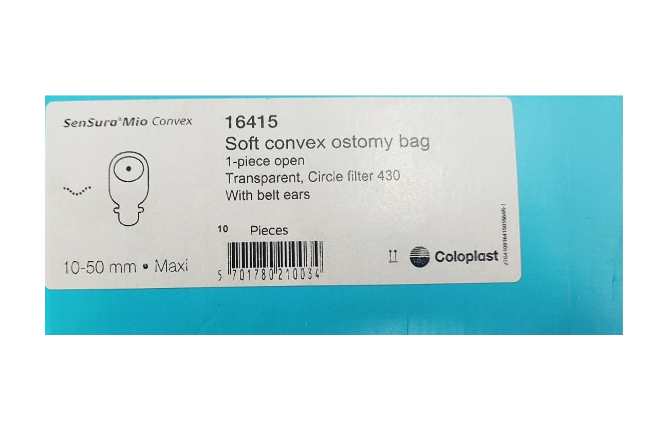 Coloplast Sensura Mio Soft Convex 1-Piece Transparent Ostomy Bag Maxi 10-50mm 16415