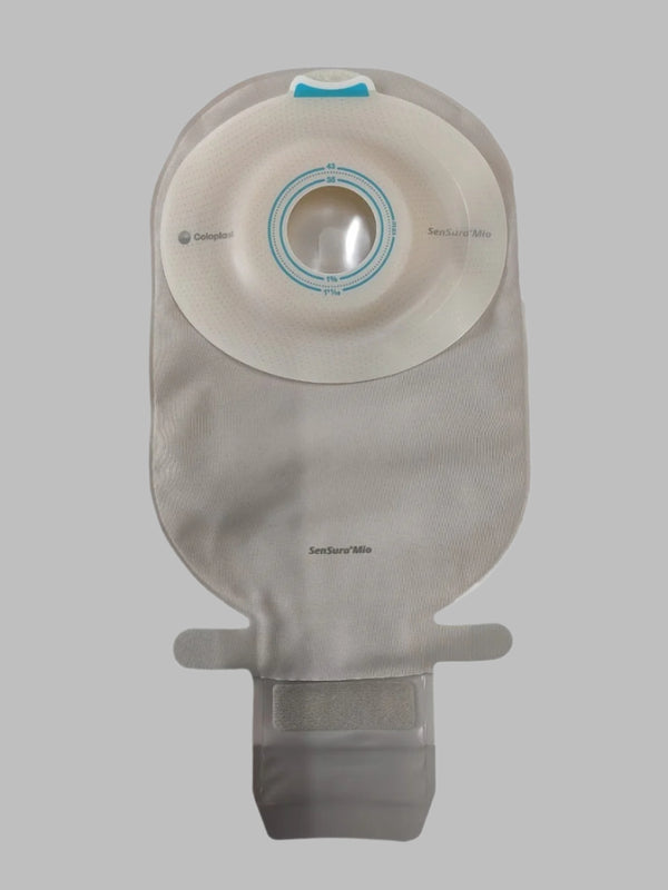 Coloplast Sensura Mio Light Convex 1-Piece Open with inspection window Neutral Grey Ostomy Bag 31-43mm 16427