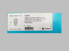 Coloplast Sensura Mio Light Convex 1-Piece Open with inspection window Neutral Grey Ostomy Bag 31-43mm 16427