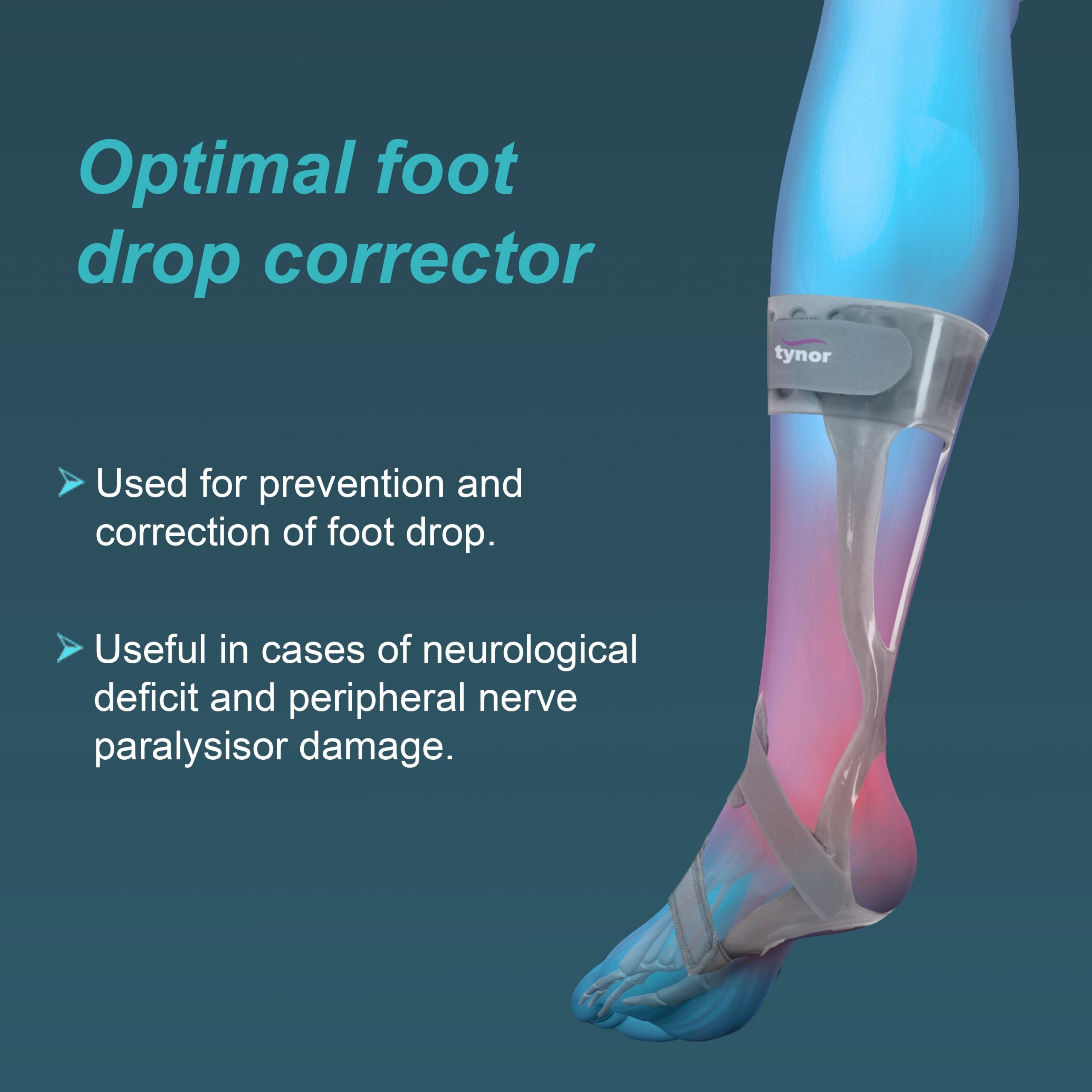 Foot Drop Splint, Grey, 1 Unit