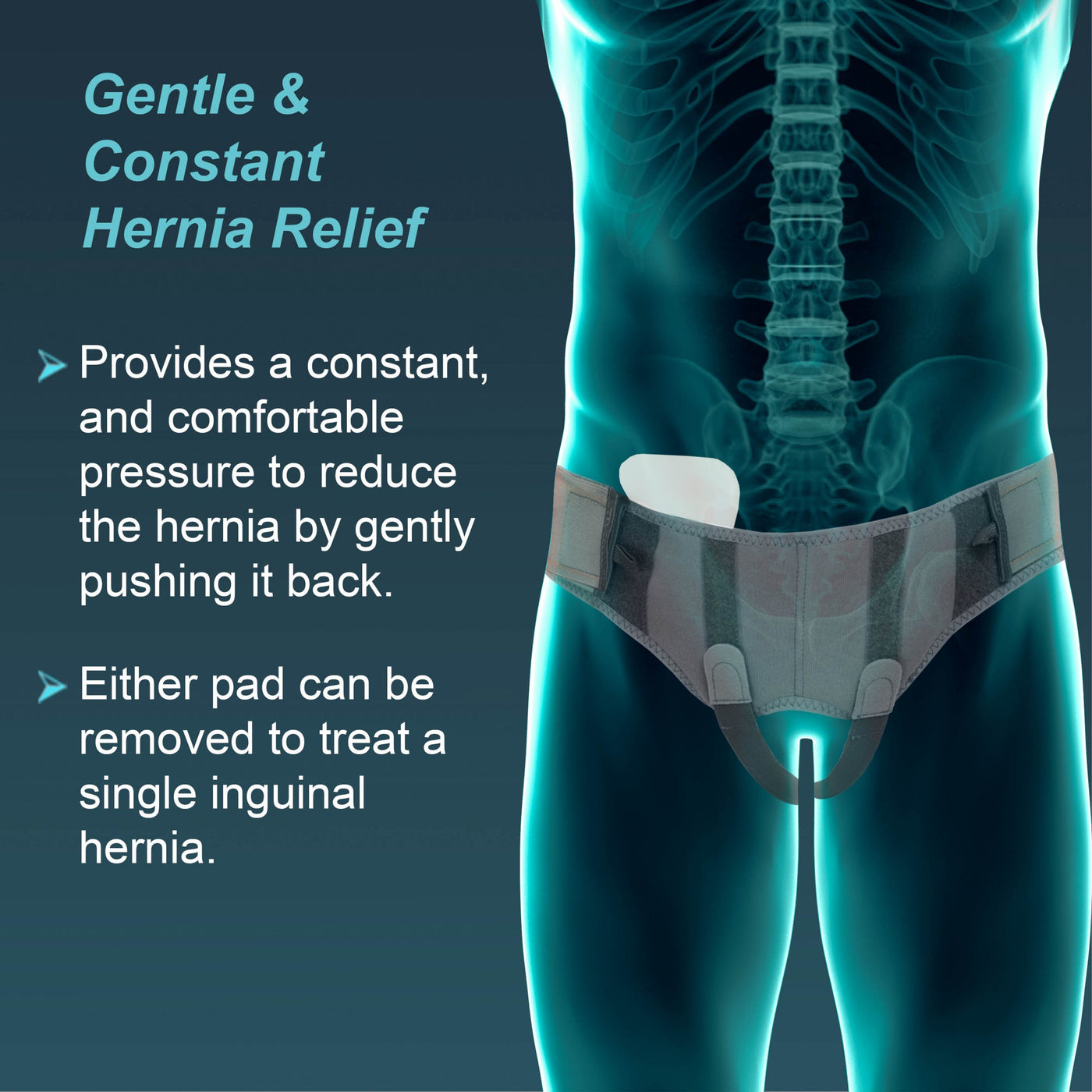 Hernia Belt, Grey, 1 Unit