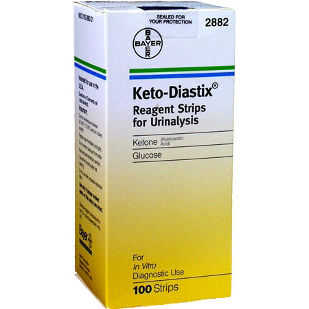 Keto-Diastix Reagent Strips for Urinalysis, 100 Strips (50+50)