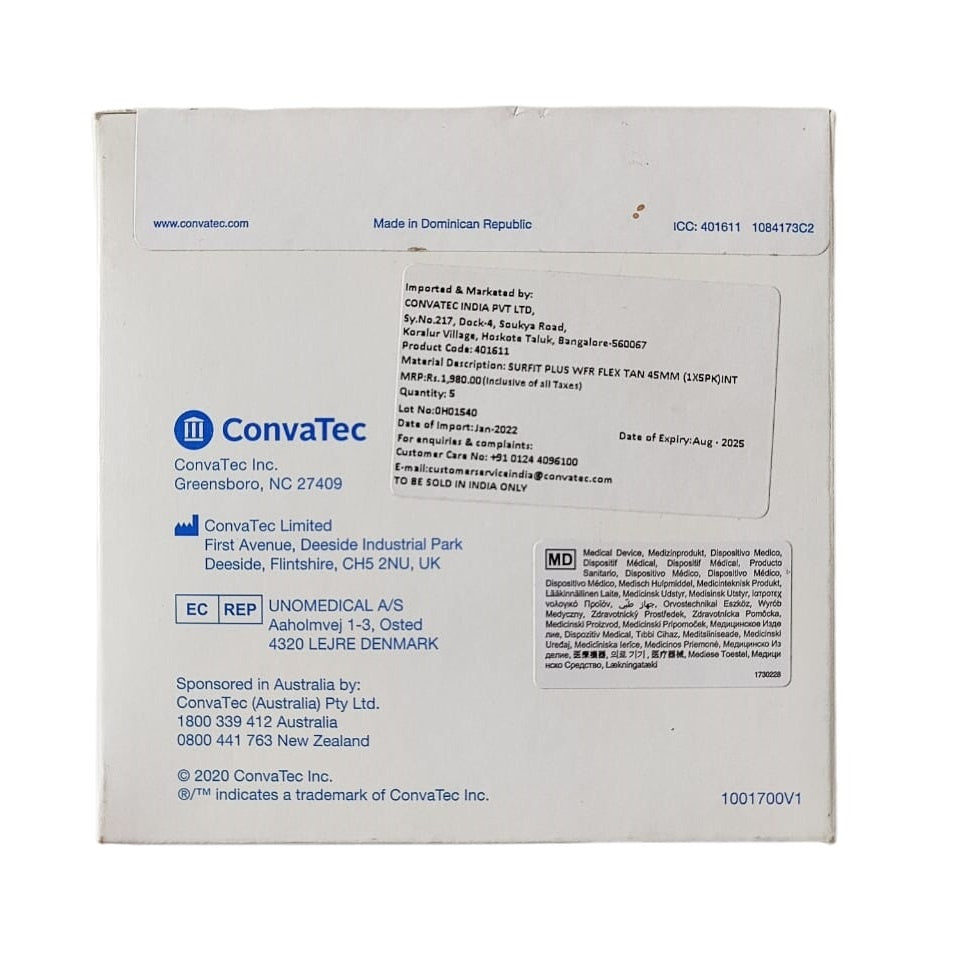 ConvaTec Sur-Fit Plus Stomahesive 45mm Plate 401611