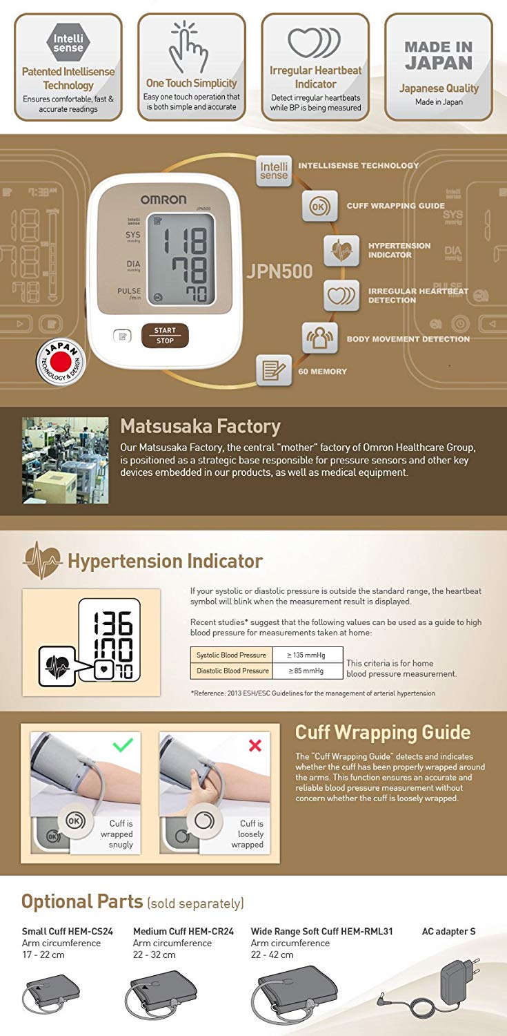 Omron Digital Blood Pressure Monitor JPN-500