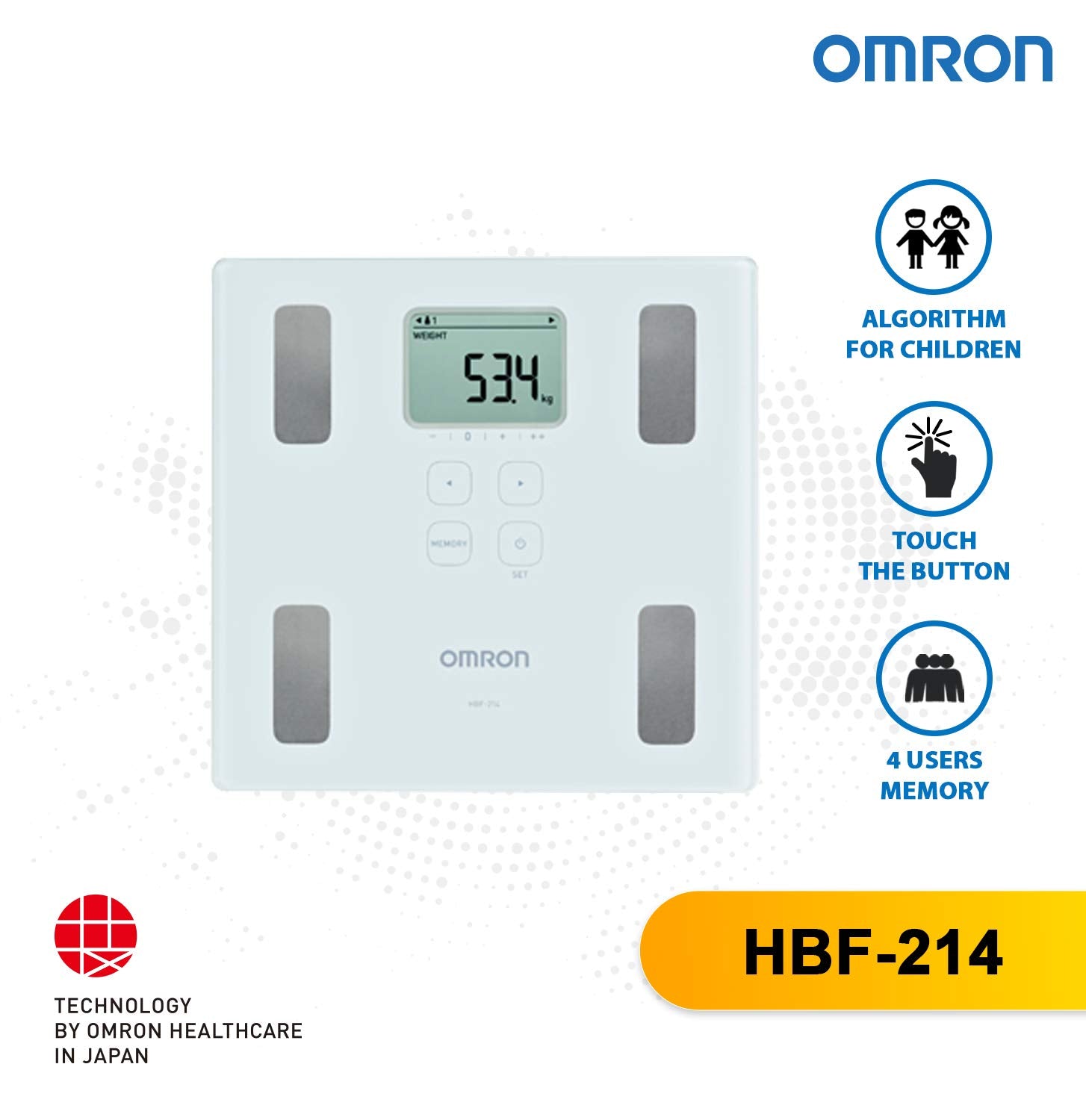 Digital Personal Weighing Scale Monitor HBF-214 Omron