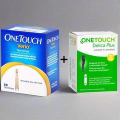 OneTouch Verio Test Strips 50 + 25 Delica Plus Lancets