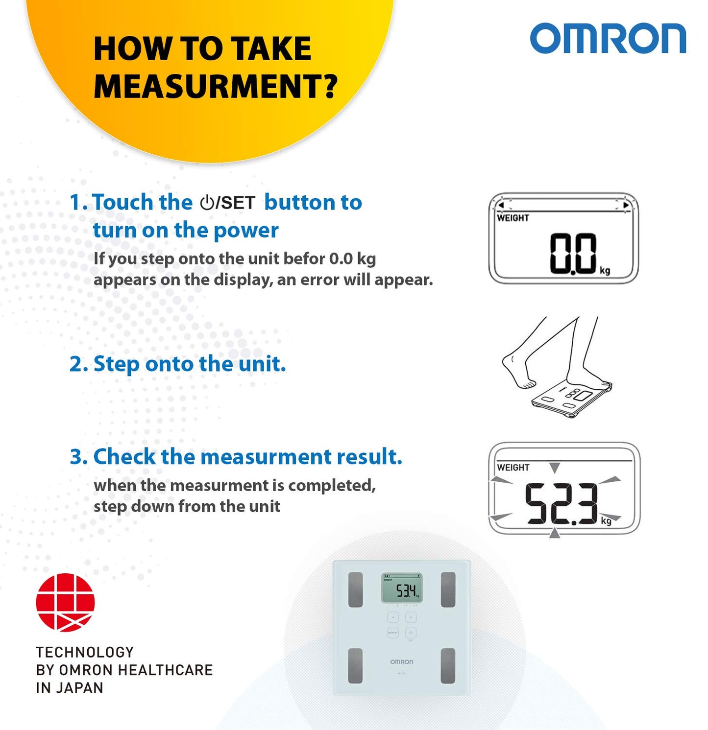 Digital Personal Weighing Scale Monitor HBF-214 Omron