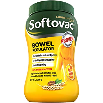 Softovac-Bowel Regulator - 100% Natural Actives: High Fiber Formula enriched with Sonamukhi, Harad, Mulethi, Saunf etc.