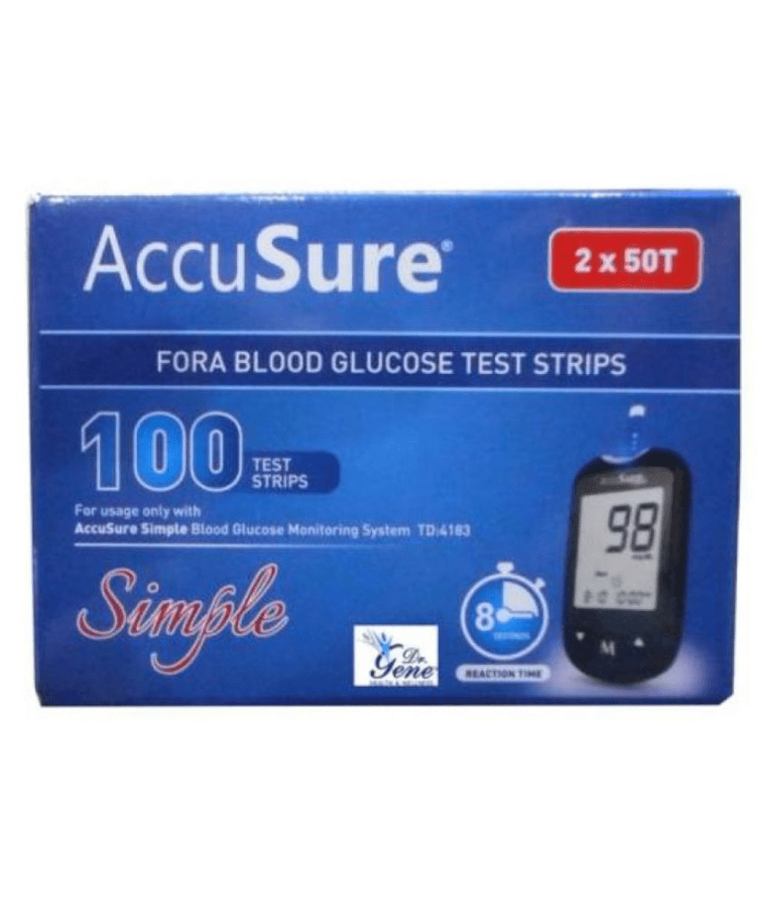 AccuSure Simple 100 Test strips ( 1 Pack of 100 Strips )