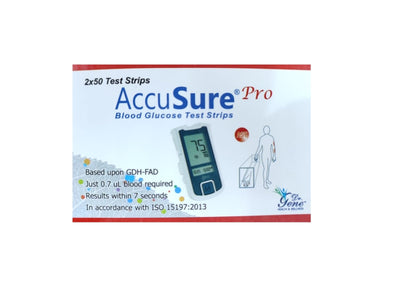 Accusure Pro Blood Glucose Test Strips (2 X50 Pack)