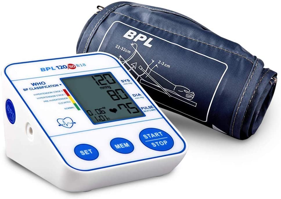 Automatic BP (Blood Pressure) Monitor/Machine with USB Compatibility B18 (White) BPL