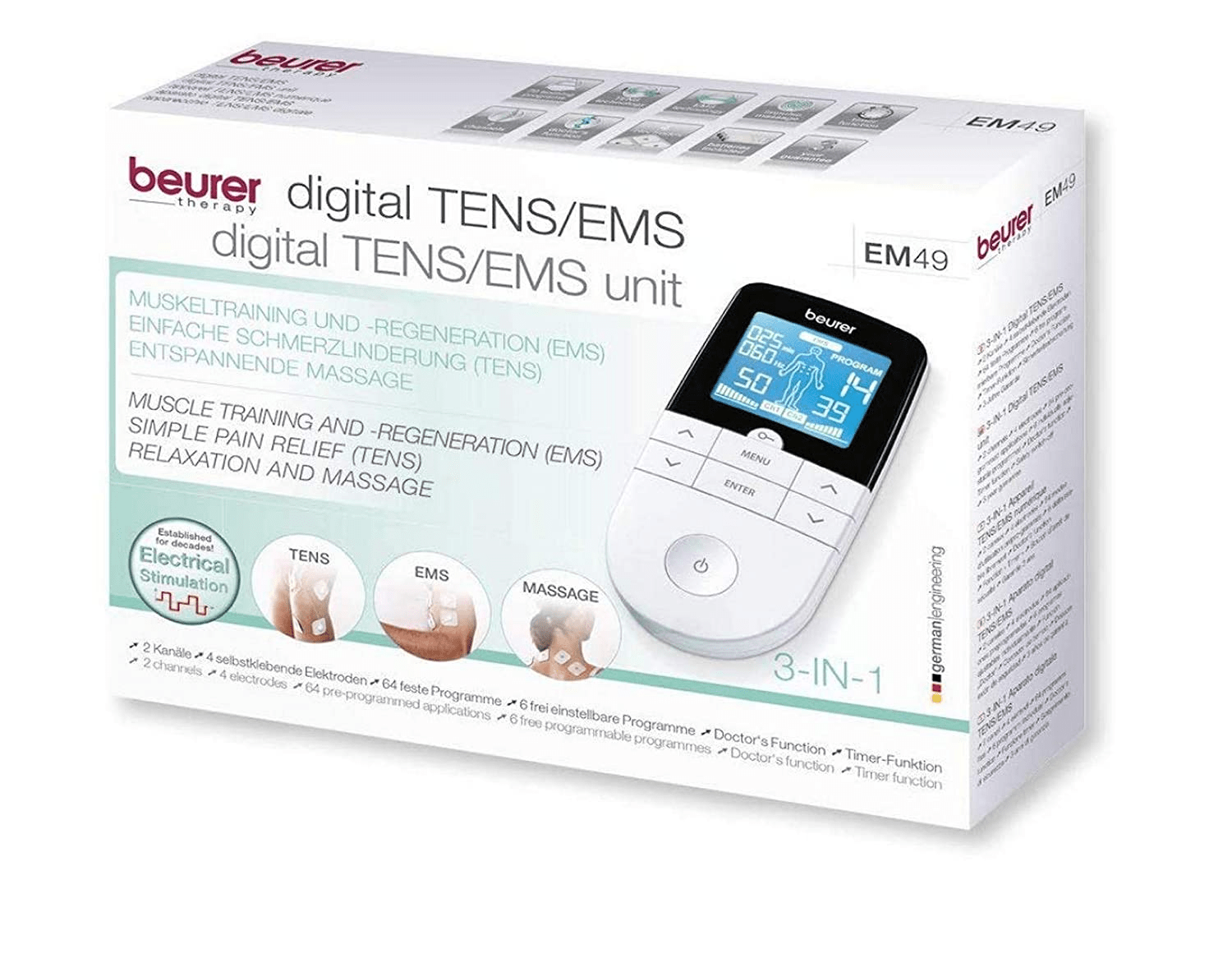 Beurer Pain Relief Tens/EMS Machine with German Technology EM49