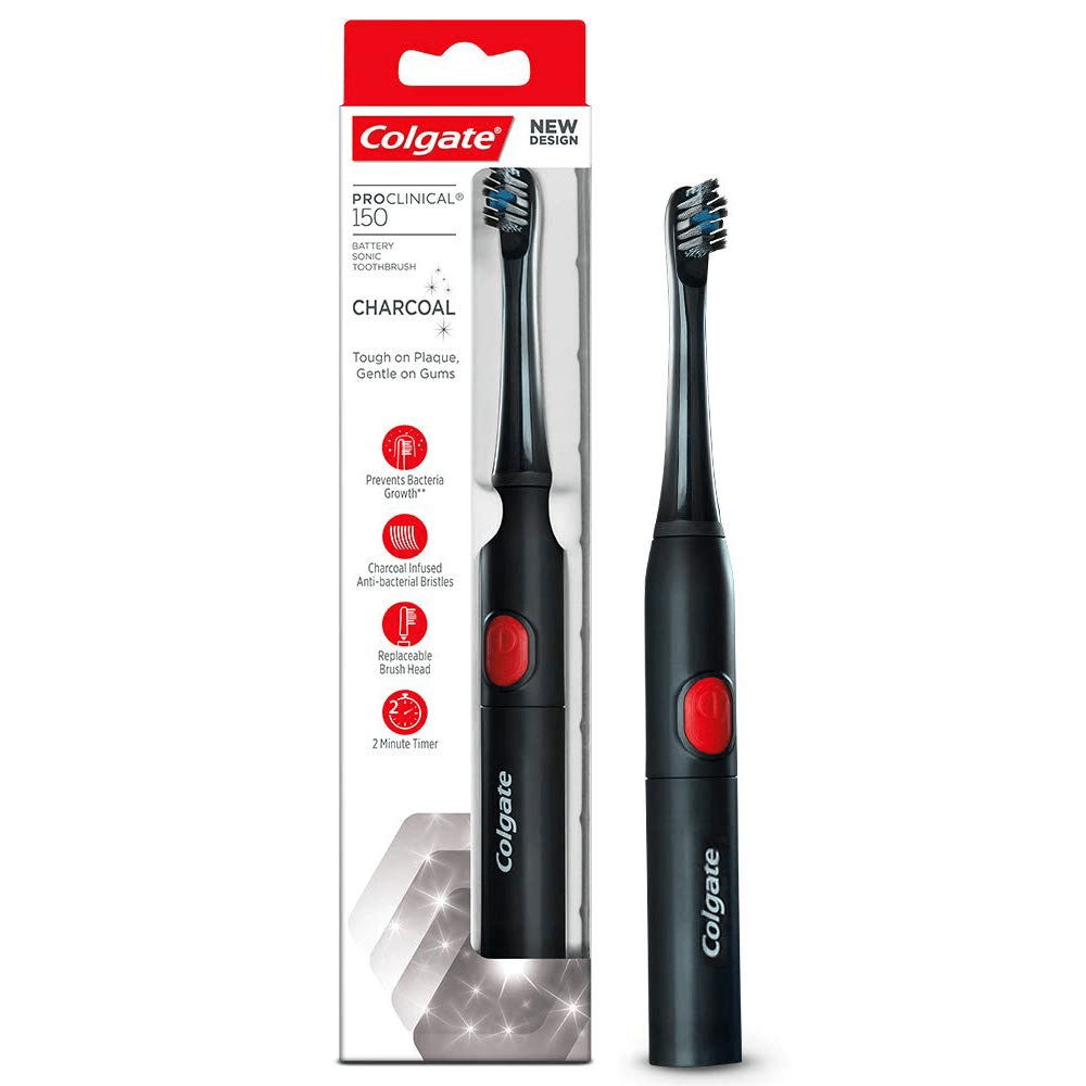 Colgate Proclinical 150 Charcoal Battery Powered Toothbrush with 5X Plaque Reduction