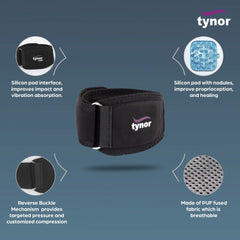Tennis Elbow Support, Black, 1 Unit