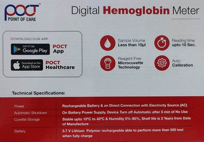 Digital Hemoglobin Meter POC-30 Point of Care