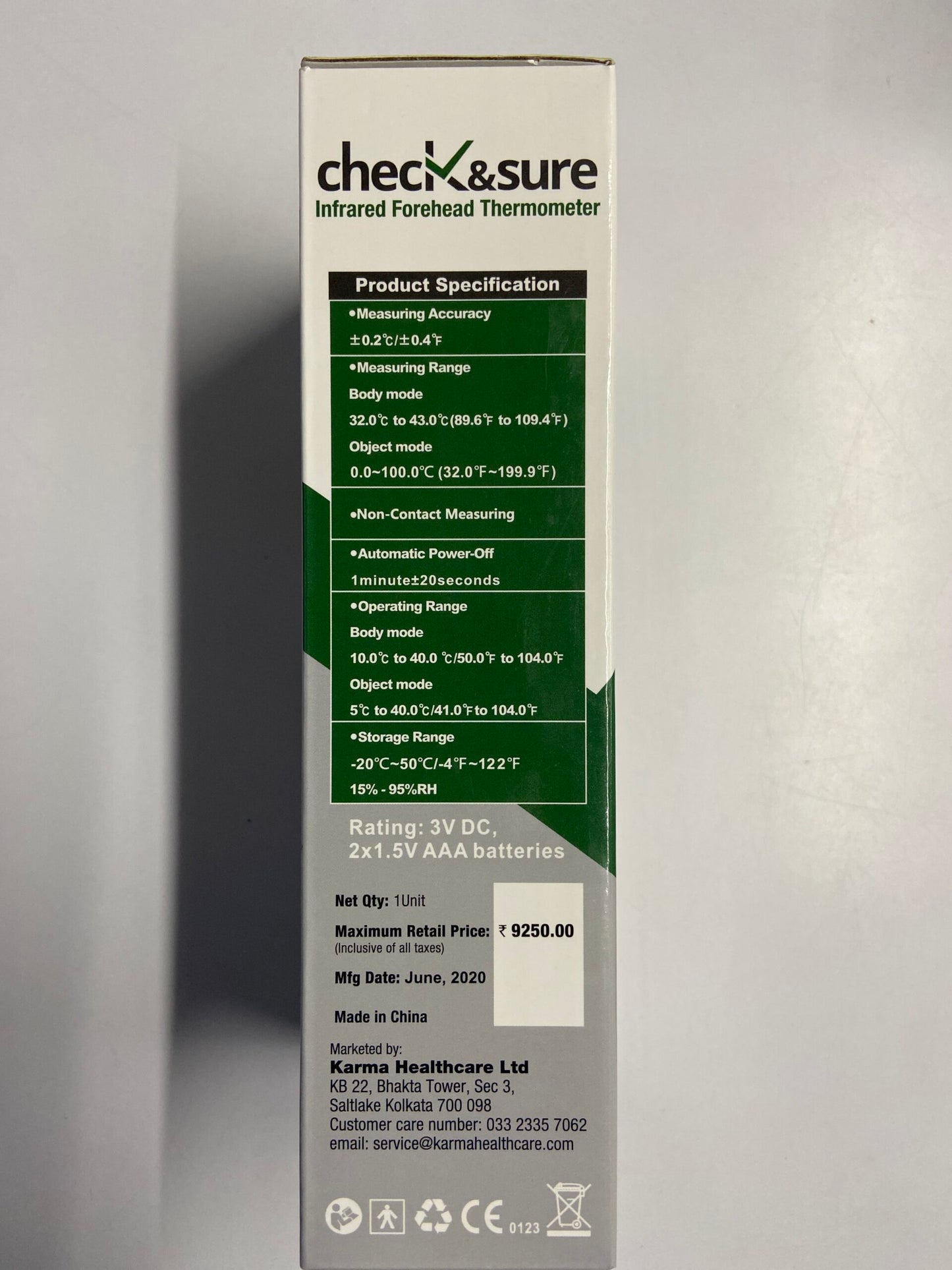 Non-Contact (Infrared Thermometer) Karma Check & Sure NC200(UFR105)