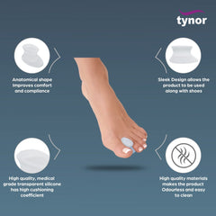 TOE Separator Silicone, White, 1 Pair
