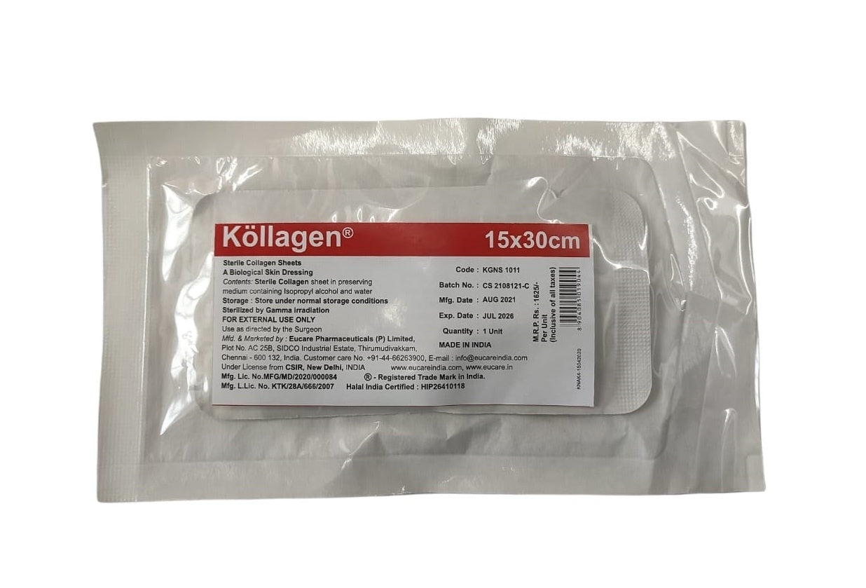 Kollagen Sterile Collagen Sheets Skin Dressing 15 X 30 cm