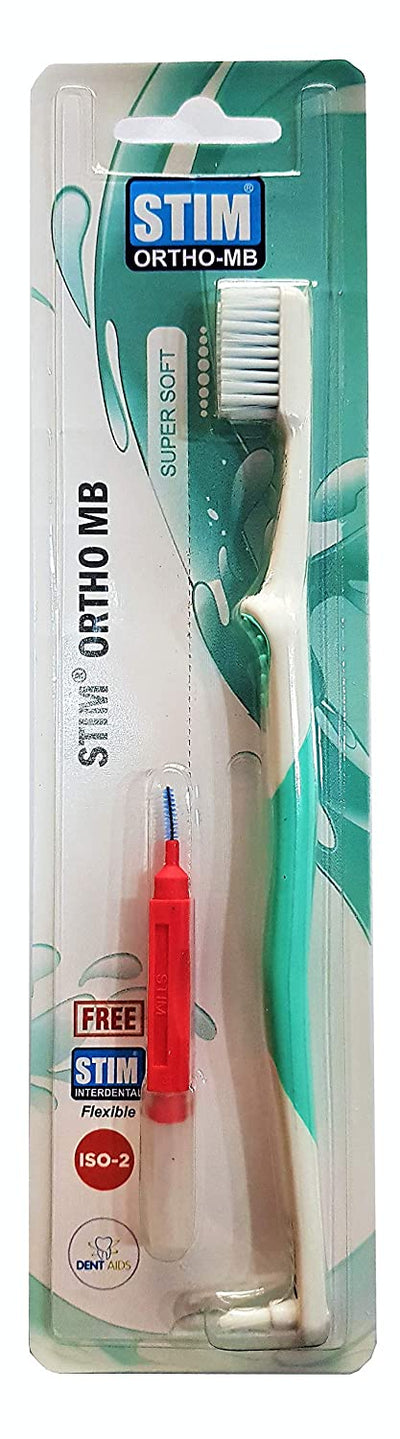 DENT AIDS STIM Ortho-MB Orthodontic Toothbrush (Pack Of 4)