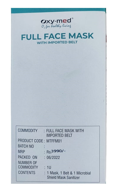 Oxymed Bipap / Cpap Full Face Mask with Imported Belt Medium Size (Free Mask & Shield Sanitizer)