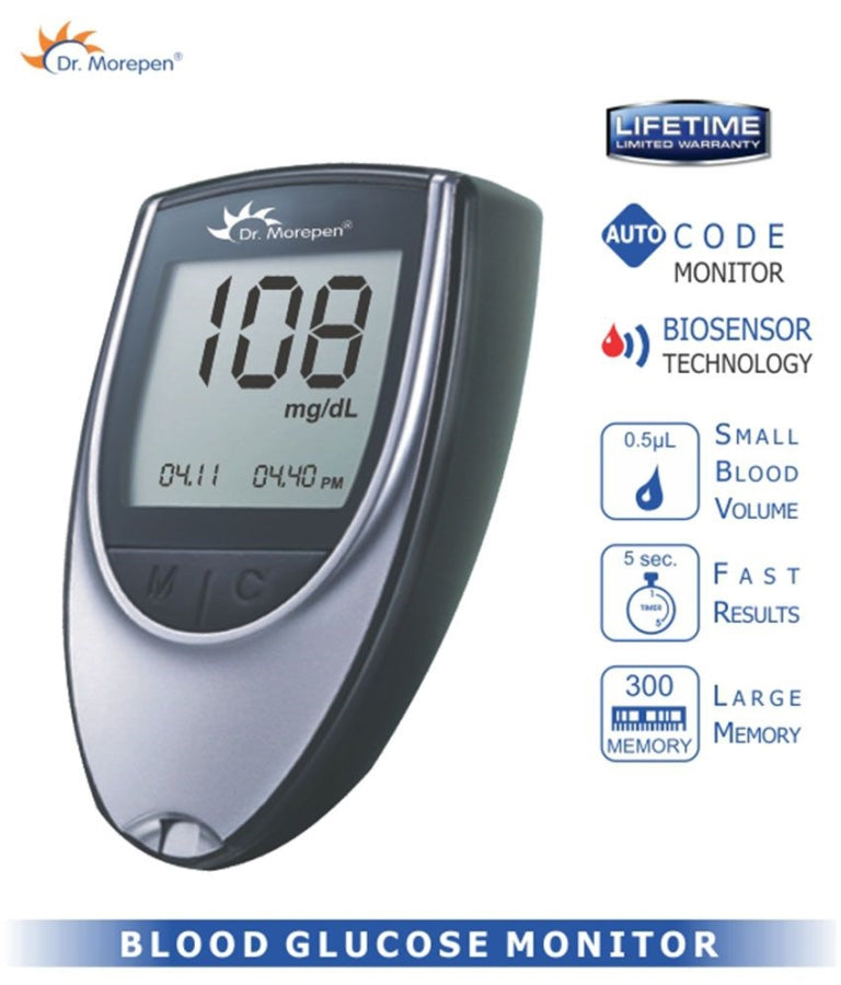 Dr Morepen Glucose Monitor BG-03(Grey Color) + 25 Test Strips