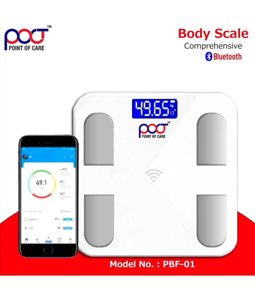 Poct Body Scan Complete Digital Body Composition Monitor PBF01 With White Glass