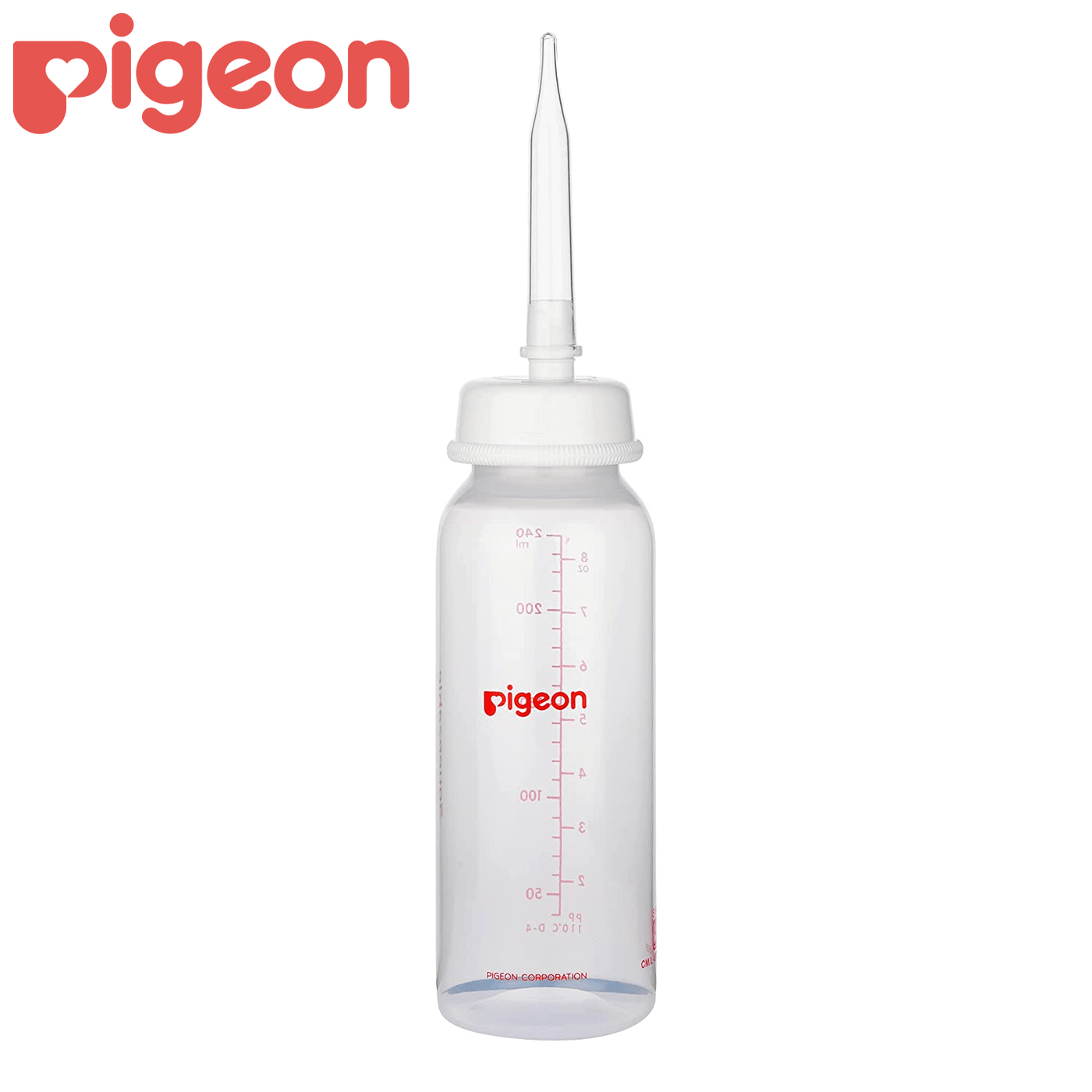 Pigeon Cleft Palate Feeding Bottle, Feeder with Silicone Long Nipple,BPA Free,BPS Free,Adjustable Milk Flow,240 ml