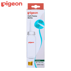 Pigeon Cleft Palate Feeding Bottle, Feeder with Silicone Long Nipple,BPA Free,BPS Free,Adjustable Milk Flow,240 ml