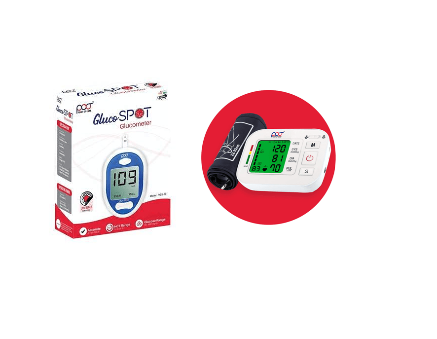 Poct Digital Blood Pressure Monitor with Glucometer Kit Free
