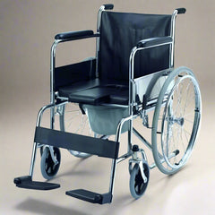 Karma Rainbow 6 Foldable Commode Wheelchair for Elderly & Patients – With Removable Pot, Adjustable Footrest & Armrest | Portable, Travel-Friendly & Durable Steel Fram
