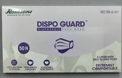 Romsons Dispo Mask 3 Ply Mask With 99% Bacteria Filtration & Elastic Ear Loops, 50 Pcs