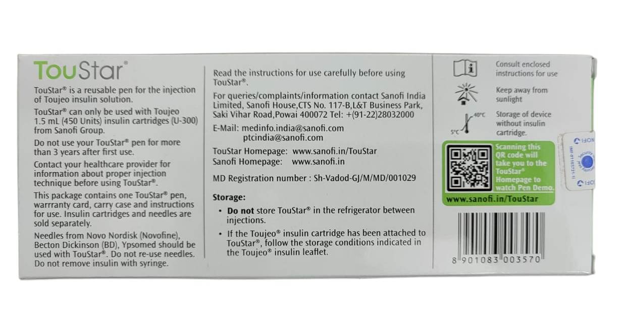 Sanofi TouStar Reusable Insulin Delivery Device (Pen)