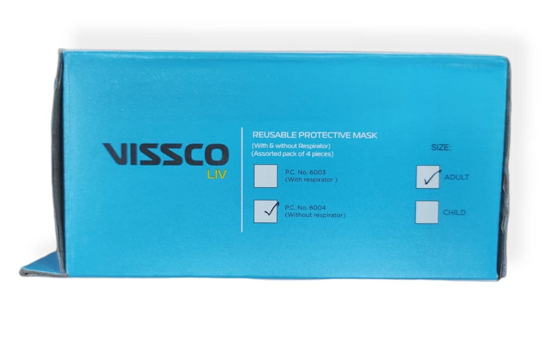 VISSCO Reusable Protective Mask without Respirator (4 Qty)