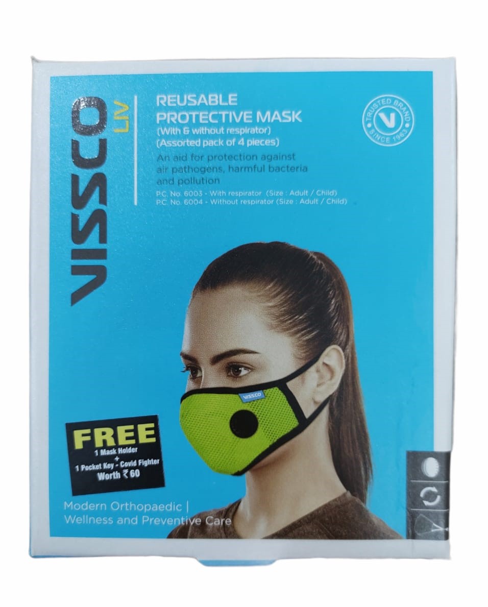 VISSCO Reusable Protective Mask without Respirator (4 Qty)