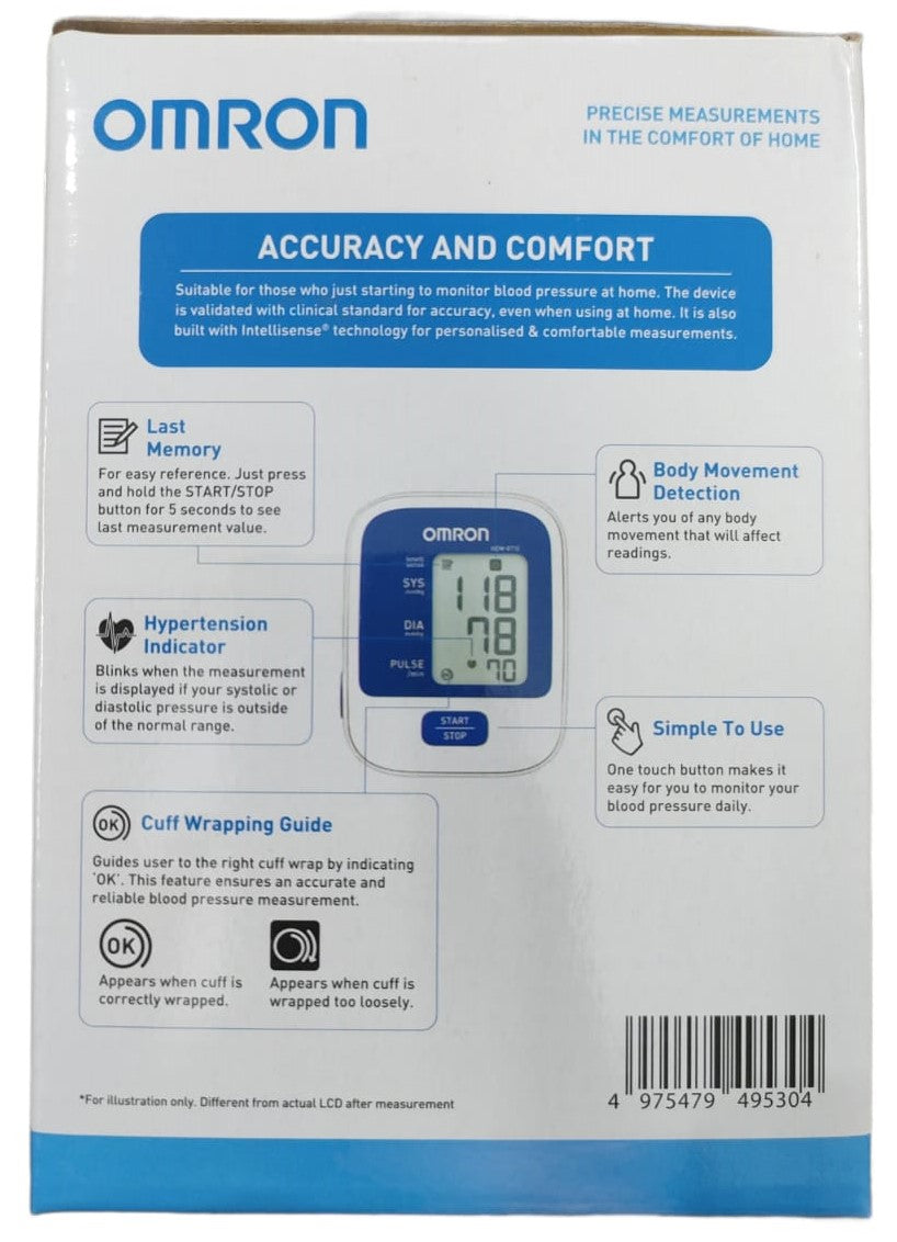 Omron HEM 7120 Digital BP Monitor With Body Movement Detection & Irregular Heartbeat detection